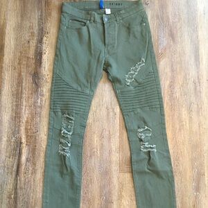 Men’s Army Green Skinny Jeans